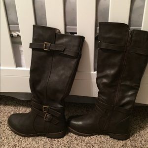 Brown riding boots